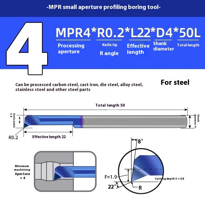 1129-CNC Small Bore Boring Tools MPR Copy Boring Turning Tools for Stainless Steel, Copper and Aluminum Lathe Micro Small Boring Tools Shandong Denso Pricision Tools Co.,Ltd.